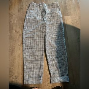 Club Monaco Skyblue White Jacquard Ankle Pants, Size 6